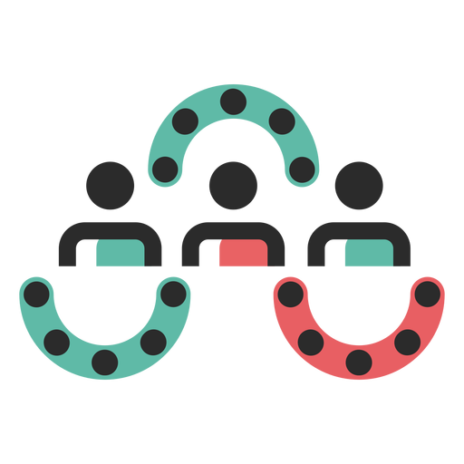Teamwork-Strichsymbol PNG-Design
