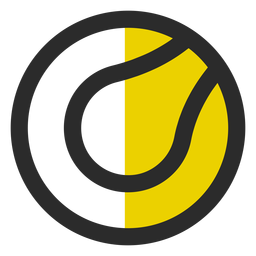 Tennis ball colored stroke icon PNG Design