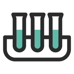 Icono de trazo de color de tubos de ensayo Diseño PNG