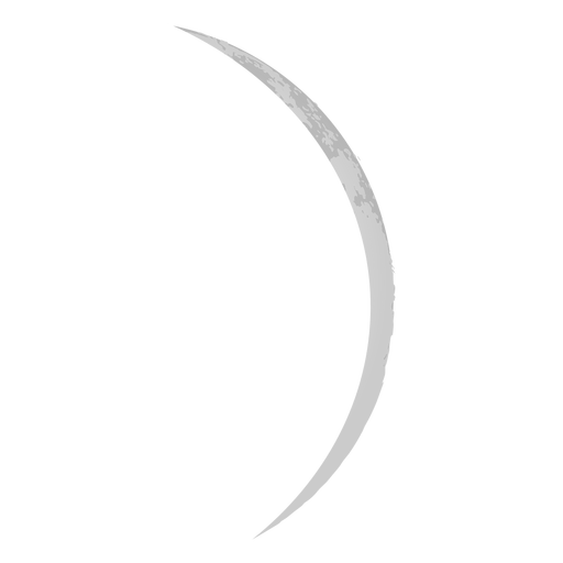 Thin crescent moon realistic icon PNG Design
