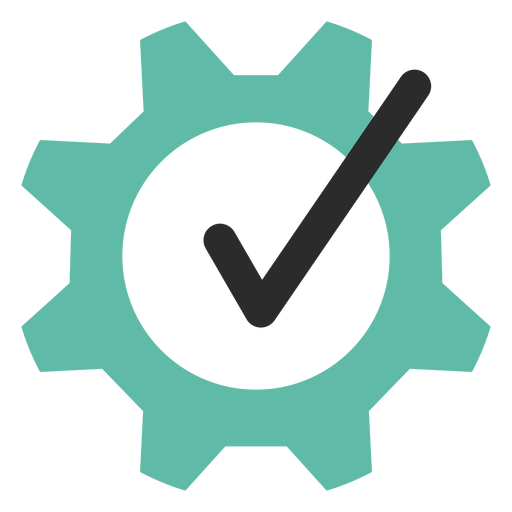 Tick gear colored stroke icon PNG Design