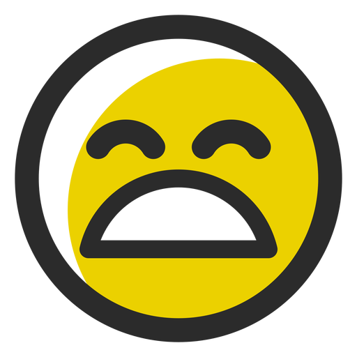 Tired colored stroke emoticon PNG Design