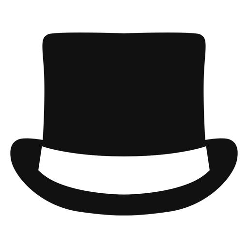 Top hat front view flat PNG Design