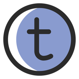 T icono de trazo de color pastel Diseño PNG
