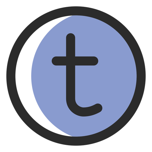 T pastel colored stroke icon PNG Design