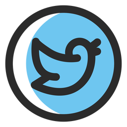 ícone de traço colorido do Twitter Desenho PNG