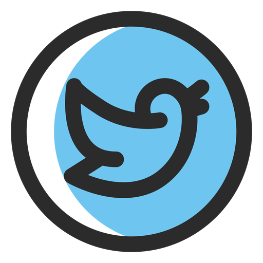 Icono de trazo de color de Twitter Diseño PNG