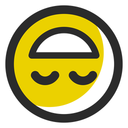 Emoticon de trazo de color al revés Diseño PNG