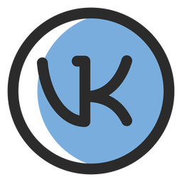 Icono de trazo de color vk Diseño PNG