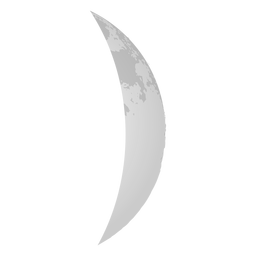 Waxing crescent realistic moon icon Transparent PNG