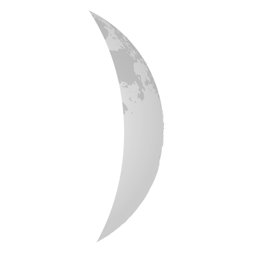 Waxing crescent realistic moon icon