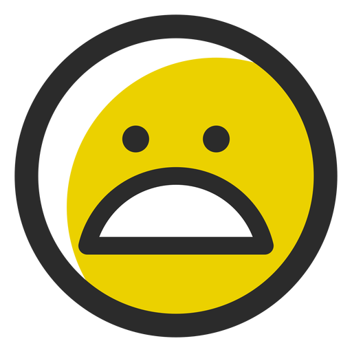 Weary colored stroke emoticon PNG Design