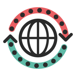 Ícone de traço colorido do ciclo da web Desenho PNG