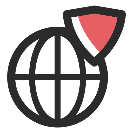 Web shield colored stroke icon