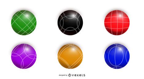 Bocha bolas coloridas bola conjunto gráfico Bocha bolas coloridas bola conjunto gráfico