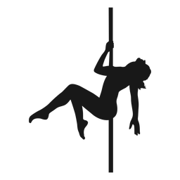 Mujer pole bailando silueta pole dance Diseño PNG