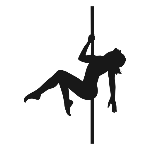 Woman pole dancing silhouette pole dance PNG Design