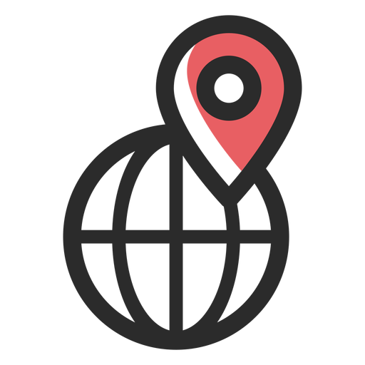 World location colored stroke icon