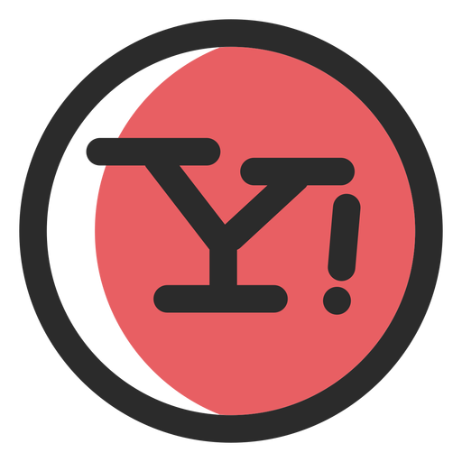 Yahoo farbiges Strichsymbol PNG-Design