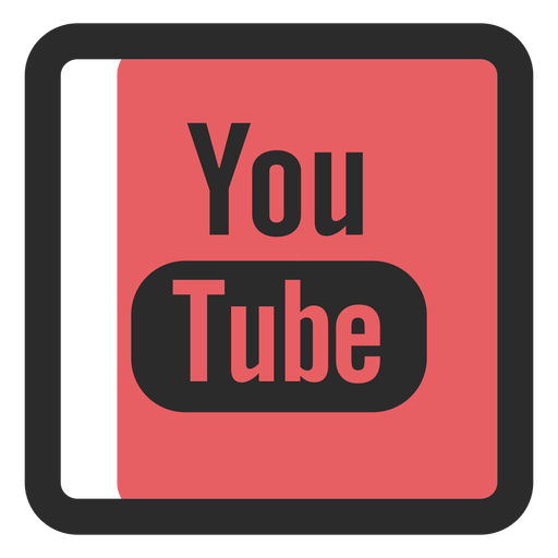 Youtube farbiges Strichsymbol PNG-Design