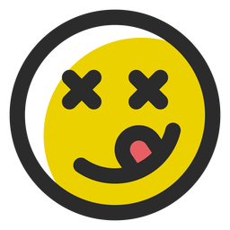 Yum farbiger Schlag Emoticon PNG-Design