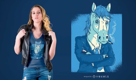 Cavalo em Terno de Negócios Design de Camiseta