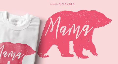 Diseño de camiseta de Mama Bear Animal Silhouette Diseño de camiseta de Mama Bear Animal Silhouette