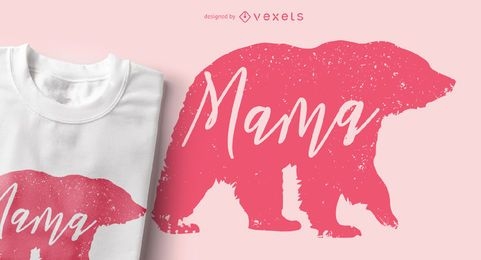 Mama Bear Animal Silhouette T-shirt Design