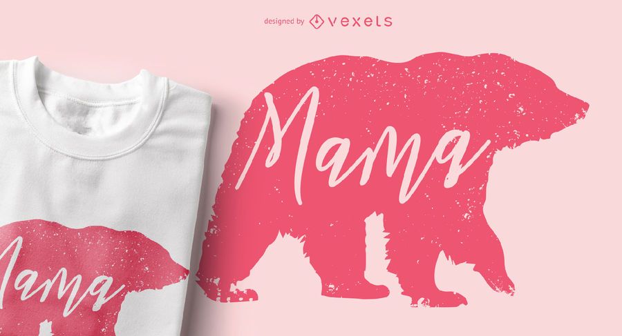 Diseño de camiseta de Mama Bear Animal Silhouette Diseño de camiseta de Mama Bear Animal Silhouette