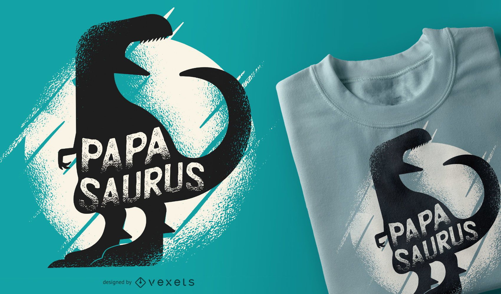 Papasaurus Rex Funny Dinosaur Dad T-shirt Design