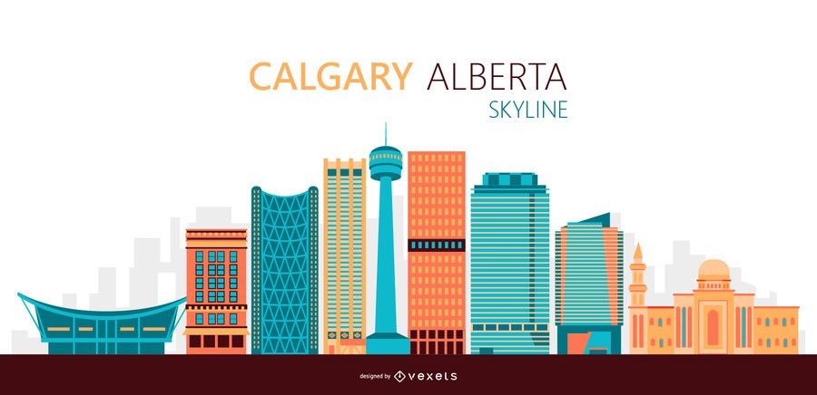 Ilustración del horizonte de Calgary Ilustración del horizonte de Calgary