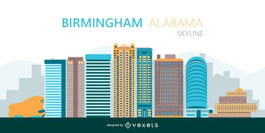 Birmingham Colorful skyline silhouette Birmingham Colorful skyline silhouette