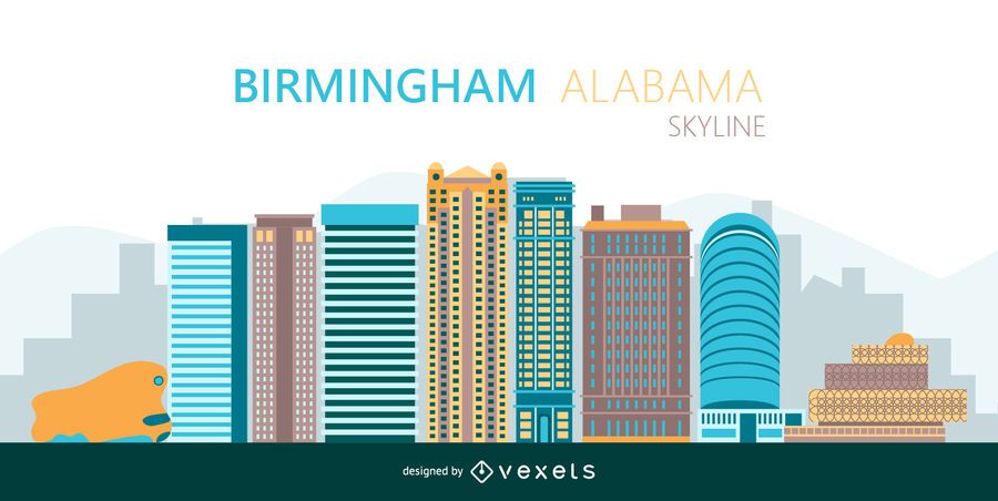 Birmingham Bunte Skyline Silhouette Birmingham Bunte Skyline Silhouette
