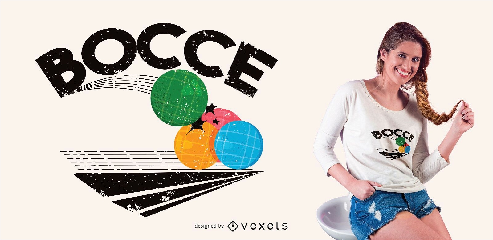 Design de camisetas do jogo Bocce Balls