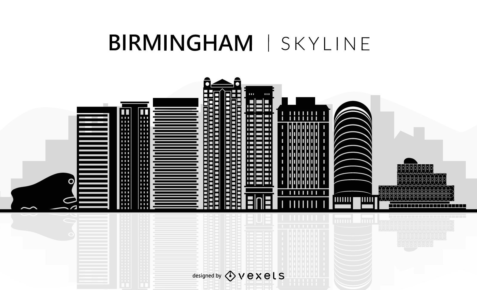 Birmingham skyline silhouette