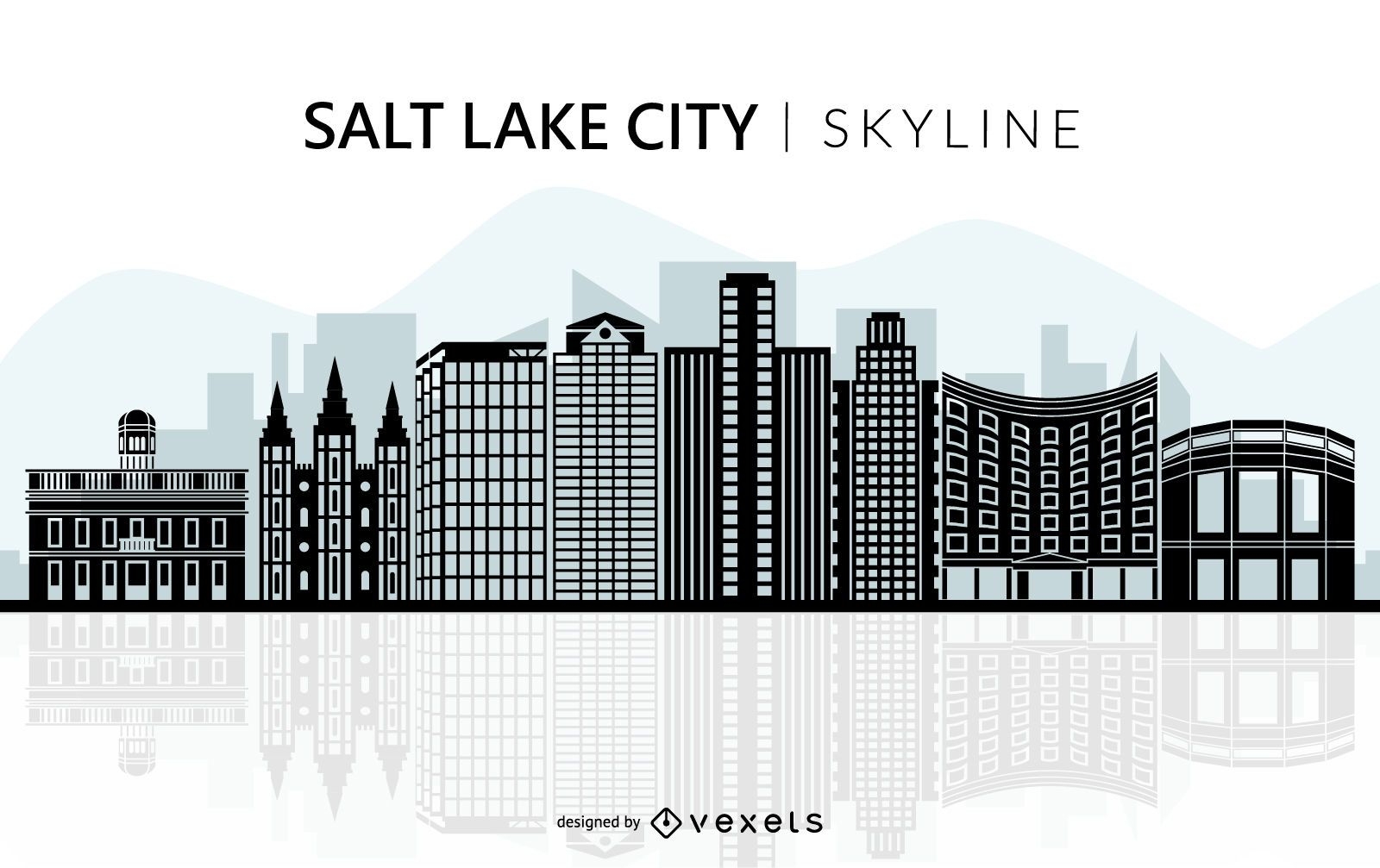 Salt Lake City skyline silhouette