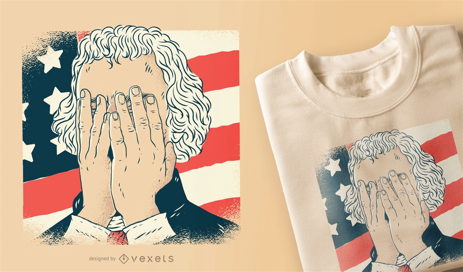 Thomas Jefferson facepalm t-shirt design
