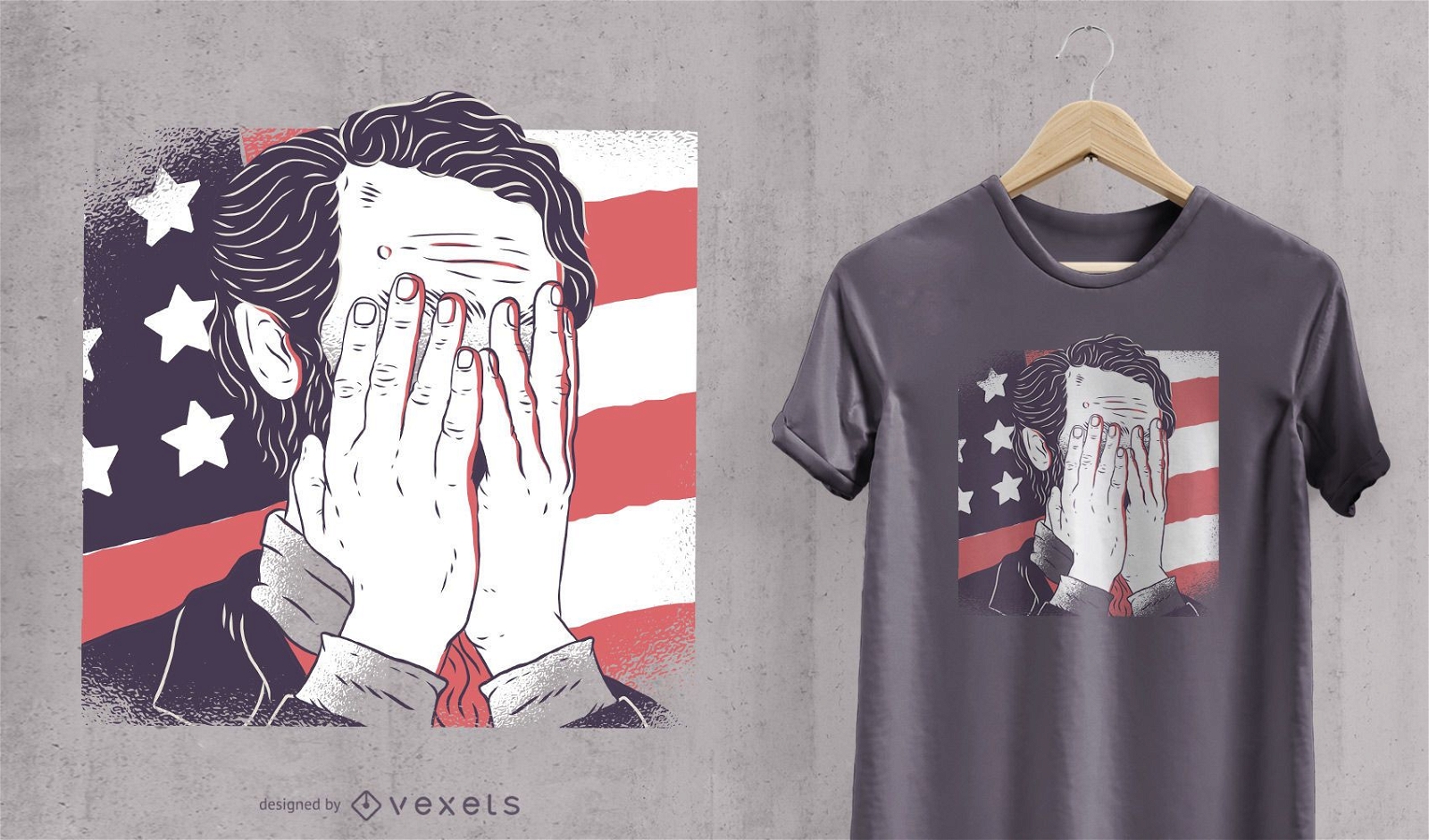 Abraham Lincoln Gesichtspalme T-Shirt Design