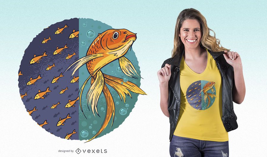 Diseño de camiseta de pez dorado independiente Diseño de camiseta de pez dorado independiente