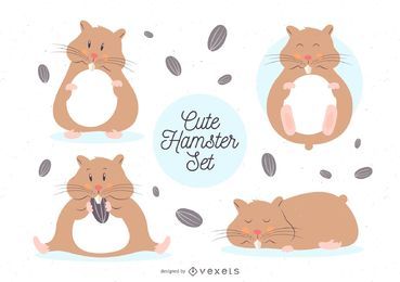 Conjunto de hamster fofo