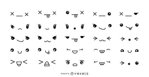 Kawaii Emoticons gesetzt Kawaii Emoticons gesetzt