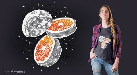 Moon orange t-shirt design