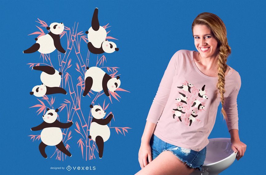 Diseño de camiseta de yoga panda. Diseño de camiseta de yoga panda.