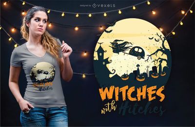 Bruxas com design de t shirt de engates Bruxas com design de t-shirt de engates