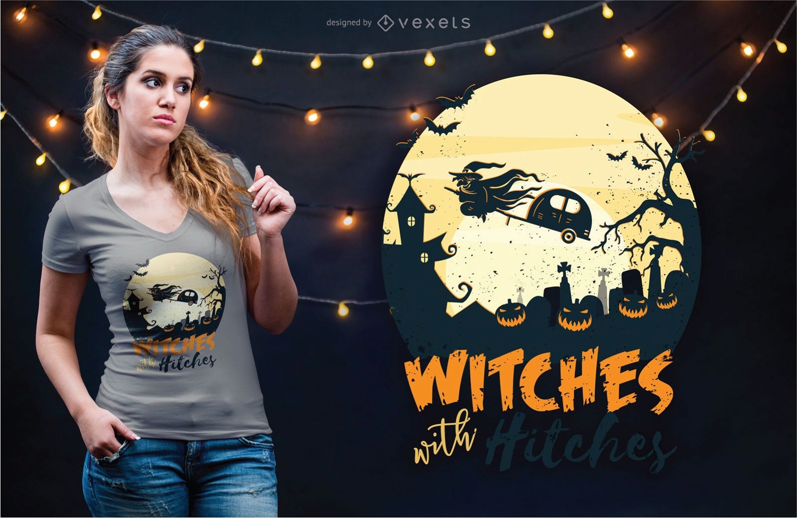 Brujas con diseño de camiseta de enganches.