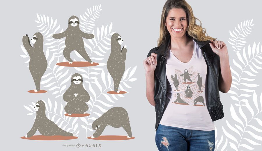 Sloth yoga t-shirt design Sloth yoga t-shirt design