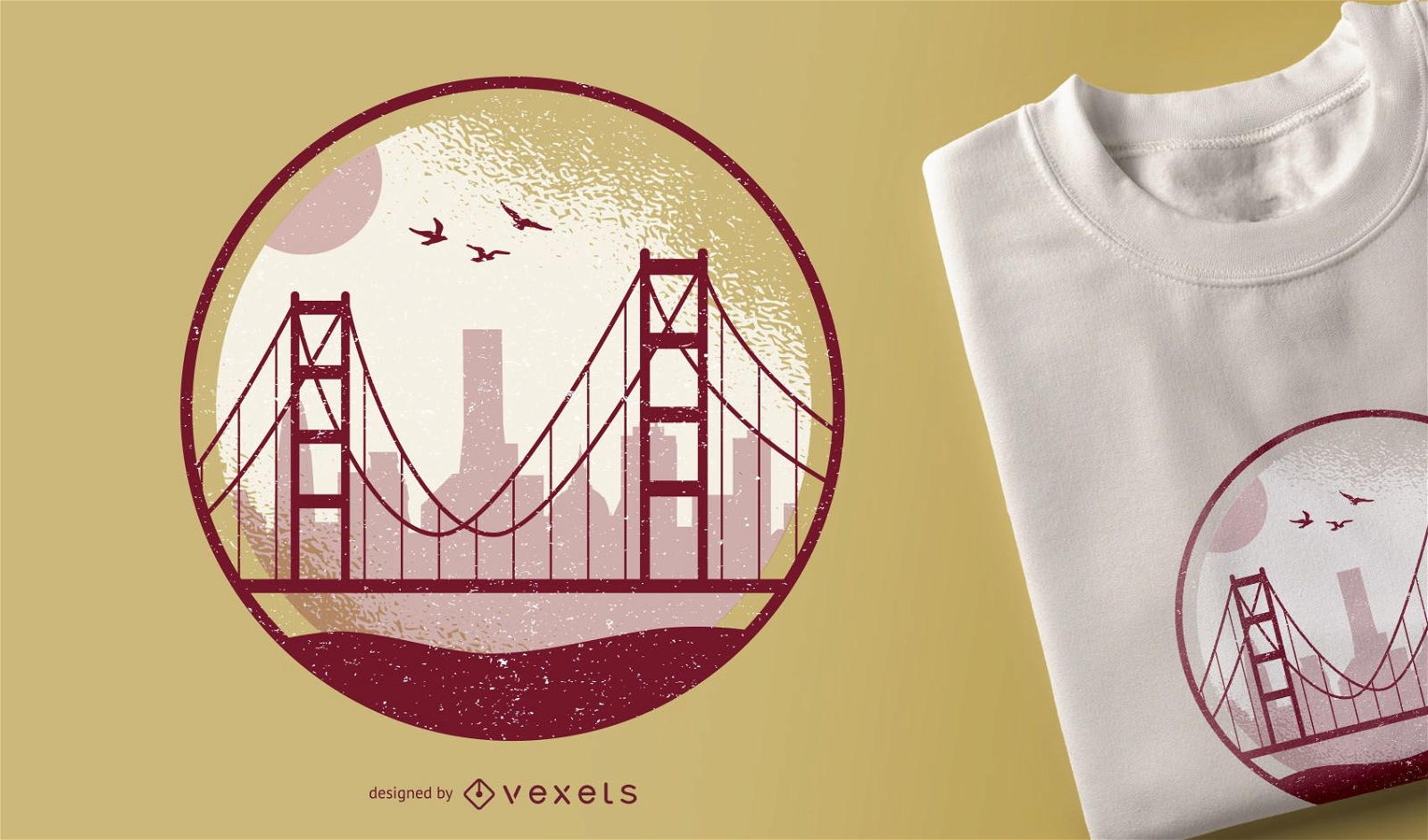 Diseño de camiseta Golden Gate