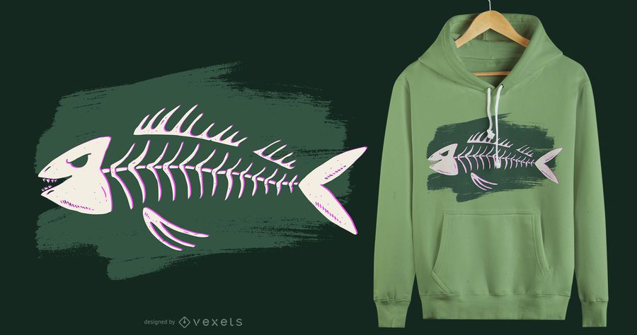 Fish skeleton t-shirt design Fish skeleton t-shirt design