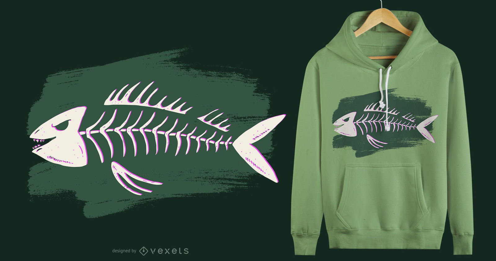 Fischskelett-T-Shirt Design