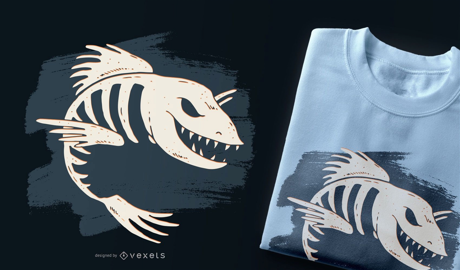 Diseño de camiseta de espina de pescado